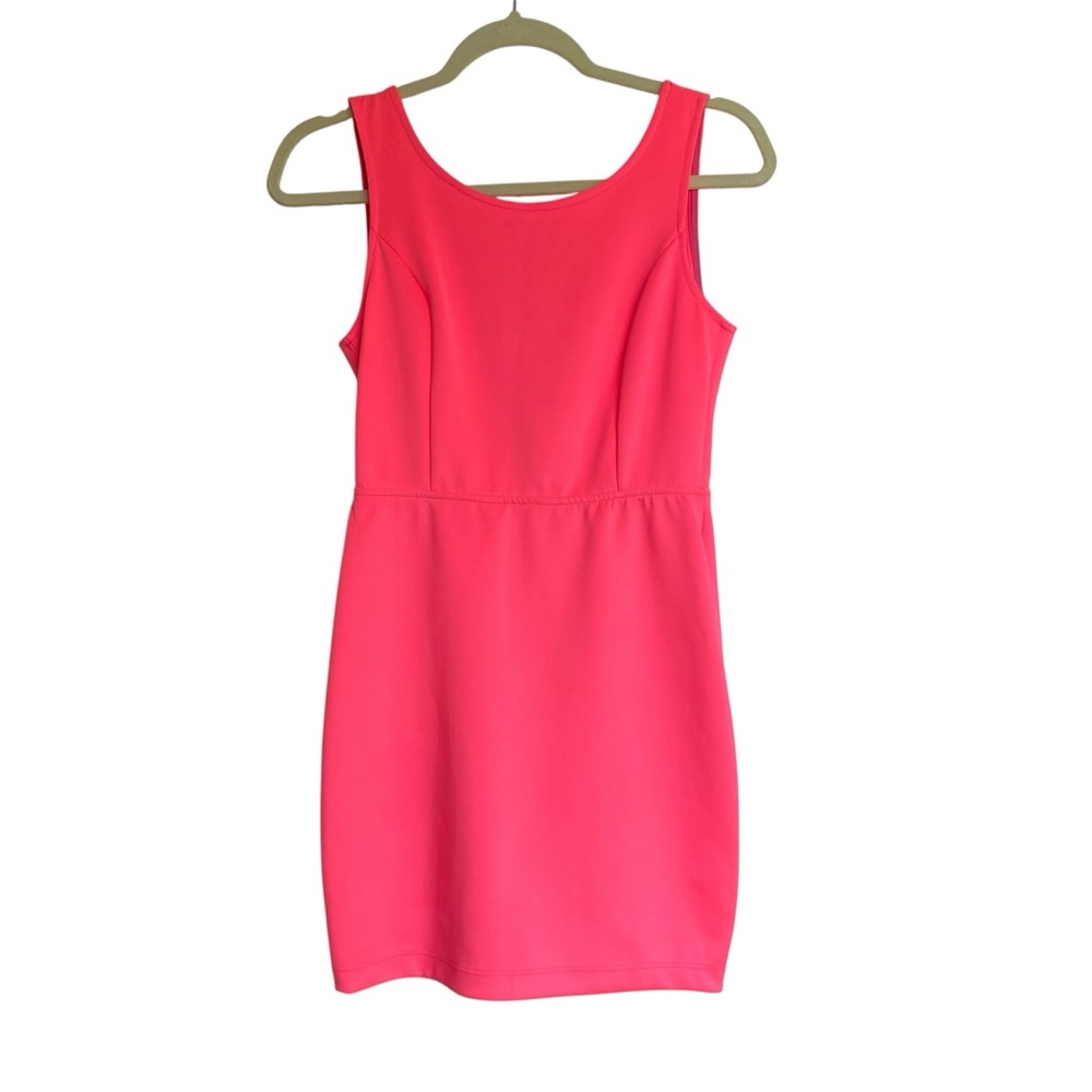 Lovely Day Women's Neon Pink Mini Dress with Back Bow Detail Size Medium